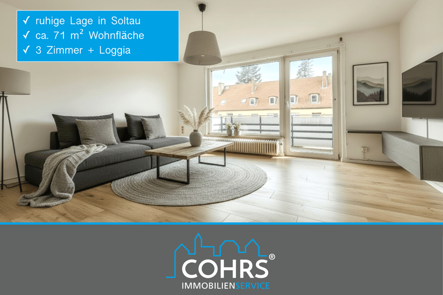 Frisch renovierte 3-Zimmer-Wohnung mit Loggia in Soltau
